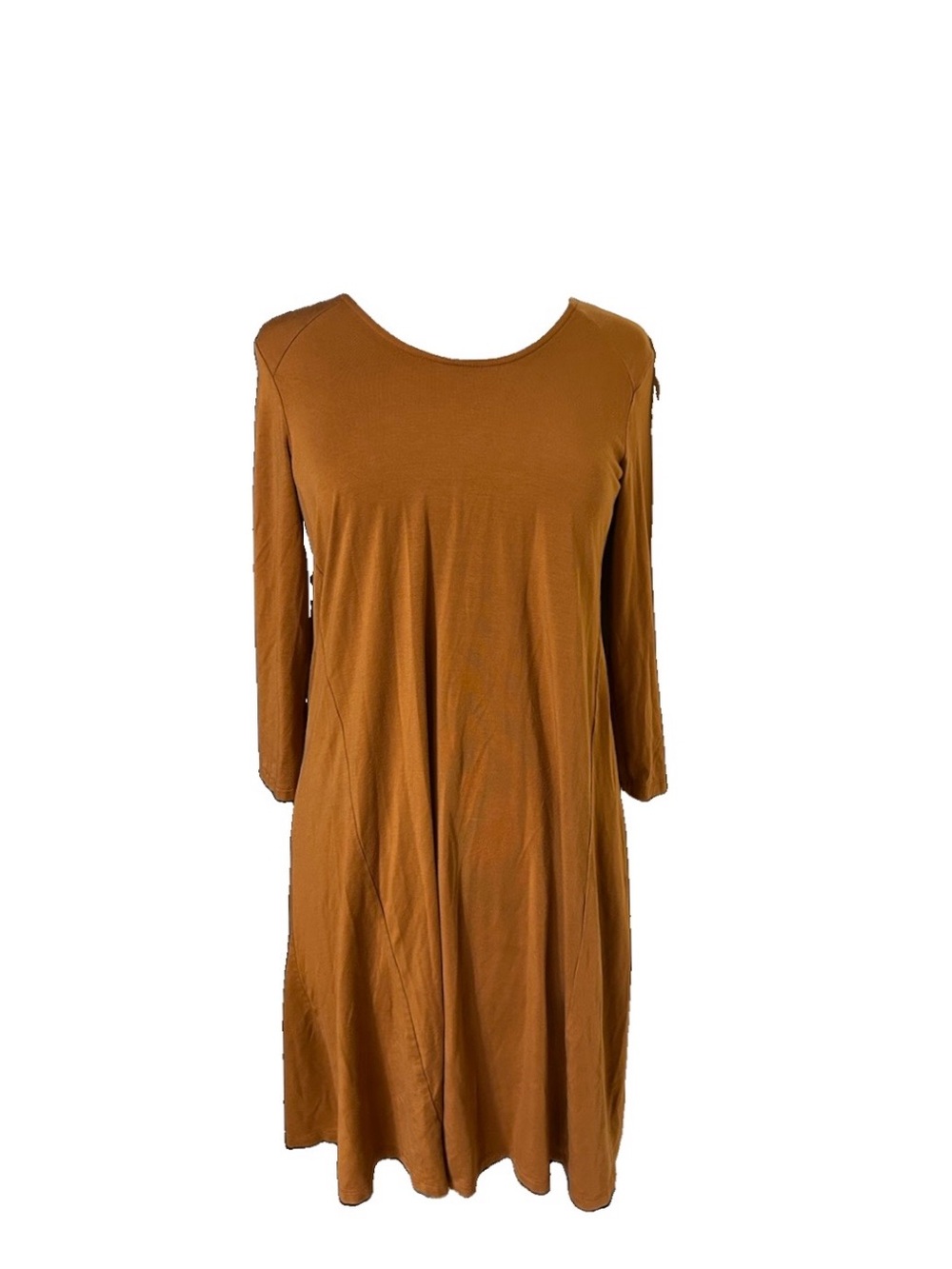 Garnet Hill Casual Dress Size S Burnt Orange Boatneck Preppy Fall Pumpkin